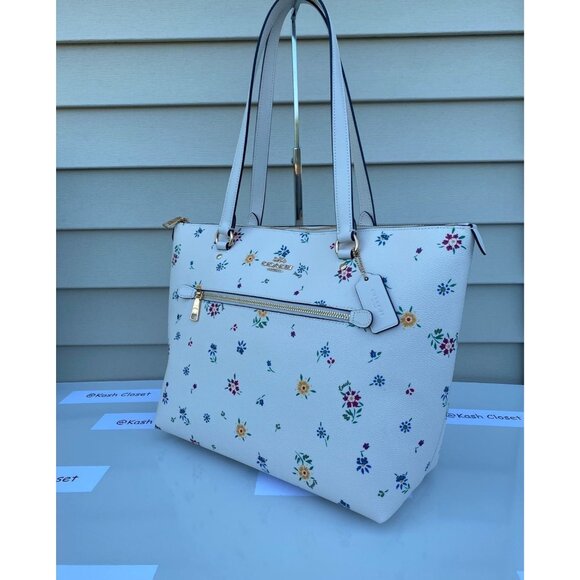 Coach tote gallery wildflower printed large purse chalk multi - Picture 3 of 12